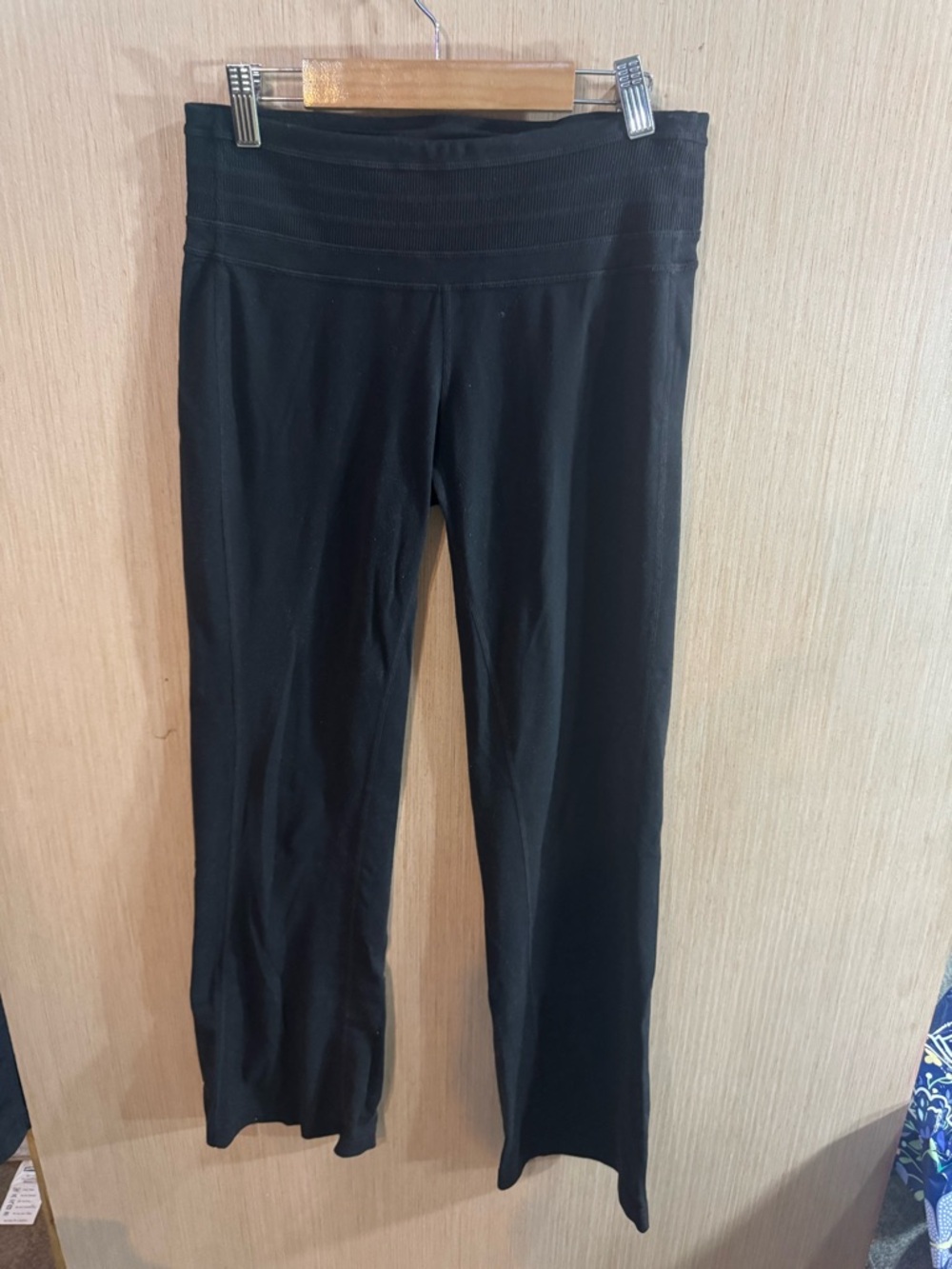 Prana Black Yoga Leggings with Wide Waistband Size Medium